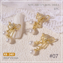 Load image into Gallery viewer, Nail Art Zircon Jewelry Bow Pearl Love Nail Decoration Nail Art Ornaments Manicure DIY Accessories