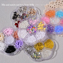 Load image into Gallery viewer, 1 Set Nail Art Jewelry Bow Aurora Bear Rhinestone Pearl Mixed Nail Decoration Manicure Accessories Nail Art Ornaments