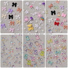 Load image into Gallery viewer, 1 Set Nail Art Jewelry Bow Aurora Bear Rhinestone Pearl Mixed Nail Decoration Manicure Accessories Nail Art Ornaments