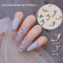 Load image into Gallery viewer, Nail Art Butterfly Jewelry Zircon Light Luxury Nail Art Decorations Nail Metal Accessories Manicure Ornaments