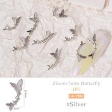 Load image into Gallery viewer, Nail Art Butterfly Jewelry Zircon Light Luxury Nail Art Decorations Nail Metal Accessories Manicure Ornaments