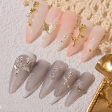 Load image into Gallery viewer, 10pcs/set Nail Art Metal Rose Alloy Jewelry Light Luxury Three-dimensional Rose Gold Silver Nail Accessories Manicure Ornaments