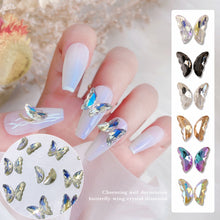 Load image into Gallery viewer, 20pcs Nail Art Crystal Butterfly Wing Jewelry Shiny Three-dimensional Stitching Butterfly Nail Sticker Jewelry Manicure Accessories