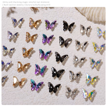 Load image into Gallery viewer, 20pcs Nail Art Crystal Butterfly Wing Jewelry Shiny Three-dimensional Stitching Butterfly Nail Sticker Jewelry Manicure Accessories