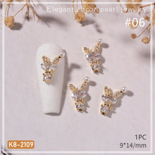 Load image into Gallery viewer, Nail Art Zircon Jewelry Bow Pearl Flower Butterfly Nail Jewelry Nail Art Decoration Manicure Accessories