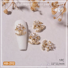 Load image into Gallery viewer, Nail Art Zircon Jewelry Bow Pearl Flower Butterfly Nail Jewelry Nail Art Decoration Manicure Accessories