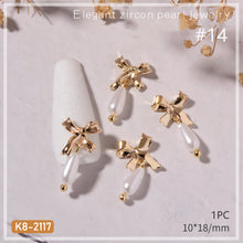 Load image into Gallery viewer, Nail Art Zircon Jewelry Bow Pearl Flower Butterfly Nail Jewelry Nail Art Decoration Manicure Accessories