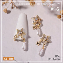 Load image into Gallery viewer, Nail Art Zircon Jewelry Bow Pearl Flower Butterfly Nail Jewelry Nail Art Decoration Manicure Accessories