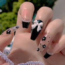 Load image into Gallery viewer, 50pcs/set Classic Black White Nail Art Bow Simple Resin Nail Jewelry Nail Art Decoration Manicure Accessories
