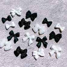 Load image into Gallery viewer, 50pcs/set Classic Black White Nail Art Bow Simple Resin Nail Jewelry Nail Art Decoration Manicure Accessories