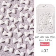 Load image into Gallery viewer, 50pcs/set Classic Black White Nail Art Bow Simple Resin Nail Jewelry Nail Art Decoration Manicure Accessories