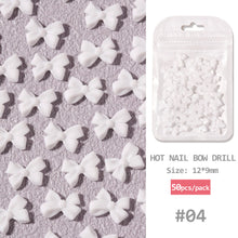 Load image into Gallery viewer, 50pcs/set Classic Black White Nail Art Bow Simple Resin Nail Jewelry Nail Art Decoration Manicure Accessories