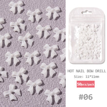 Load image into Gallery viewer, 50pcs/set Classic Black White Nail Art Bow Simple Resin Nail Jewelry Nail Art Decoration Manicure Accessories