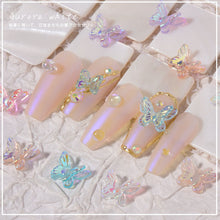 Load image into Gallery viewer, 8pcs Nail Art Double Layer Aurora Butterfly Jewelry Three-dimensional Symphony Nail Art Decoration Manicure Accessories