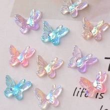 Load image into Gallery viewer, 8pcs Nail Art Double Layer Aurora Butterfly Jewelry Three-dimensional Symphony Nail Art Decoration Manicure Accessories