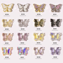 Load image into Gallery viewer, Nail Art Crystal Butterfly Jewelry Gold Edge Metal Rhinestone Three-dimensional Nail Butterfly Jewelry Nail Art Decoration