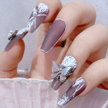 Load image into Gallery viewer, Nail Art Crystal Butterfly Jewelry Gold Edge Metal Rhinestone Three-dimensional Nail Butterfly Jewelry Nail Art Decoration