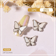 Load image into Gallery viewer, Nail Art Crystal Butterfly Jewelry Gold Edge Metal Rhinestone Three-dimensional Nail Butterfly Jewelry Nail Art Decoration