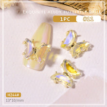 Load image into Gallery viewer, Nail Art Crystal Butterfly Jewelry Gold Edge Metal Rhinestone Three-dimensional Nail Butterfly Jewelry Nail Art Decoration