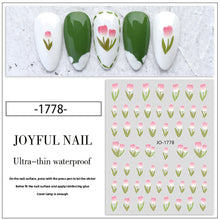 Load image into Gallery viewer, Tulip Nail Sticker 3D Adhesive Small Fresh Pink Flower Decorative Nail Sticker Manicure Art Decoration