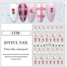 Load image into Gallery viewer, Tulip Nail Sticker 3D Adhesive Small Fresh Pink Flower Decorative Nail Sticker Manicure Art Decoration