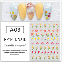 Load image into Gallery viewer, Tulip Nail Sticker 3D Adhesive Small Fresh Pink Flower Decorative Nail Sticker Manicure Art Decoration