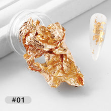 Load image into Gallery viewer, Nail Art Jewelry Gold Foil Wire Gold and Silver Foil Fragments Nail DIY Decorative Tin Foil Nail Art Decoration