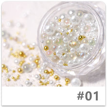 Load image into Gallery viewer, Nail Art Jewelry Stereo Steel Balls Highlight Pearls Mixed Nail Decoration Beads Manicure Art Accessories