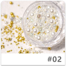 Load image into Gallery viewer, Nail Art Jewelry Stereo Steel Balls Highlight Pearls Mixed Nail Decoration Beads Manicure Art Accessories