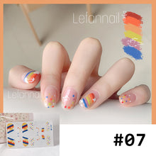 Load image into Gallery viewer, 14pcs/Sheet Nail Art Stickers Rainbow Doodle Water Ripple Nail Stickers Waterproof Durable Nail Stickers Manicure Art Accessories