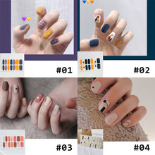 Load image into Gallery viewer, 14pcs/Sheet Caramel Frosted Nail Art Stickers Full Cover Waterproof Tearable Nail Stickers Manicure Art Accessories
