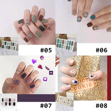 Load image into Gallery viewer, 14pcs/Sheet Caramel Frosted Nail Art Stickers Full Cover Waterproof Tearable Nail Stickers Manicure Art Accessories