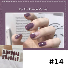 Load image into Gallery viewer, 14pcs/Sheet Caramel Frosted Nail Art Stickers Full Cover Waterproof Tearable Nail Stickers Manicure Art Accessories