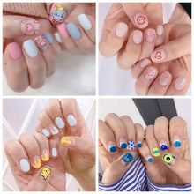 Load image into Gallery viewer, 14pcs/Sheet Cute Cartoon Nail Stickers Full Cover Waterproof Tearable Nail Stickers Manicure Art Supplies