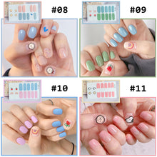 Load image into Gallery viewer, 14pcs/Sheet Cute Cartoon Nail Stickers Full Cover Waterproof Tearable Nail Stickers Manicure Art Supplies