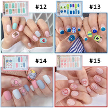 Load image into Gallery viewer, 14pcs/Sheet Cute Cartoon Nail Stickers Full Cover Waterproof Tearable Nail Stickers Manicure Art Supplies