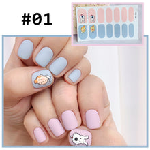 Load image into Gallery viewer, 14pcs/Sheet Cute Cartoon Nail Stickers Full Cover Waterproof Tearable Nail Stickers Manicure Art Supplies