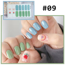 Load image into Gallery viewer, 14pcs/Sheet Cute Cartoon Nail Stickers Full Cover Waterproof Tearable Nail Stickers Manicure Art Supplies