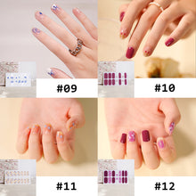 Load image into Gallery viewer, 14pcs/Sheet Nail Stickers Full Cover Waterproof Tearable Nail Stickers Nail Art Supplies Manicure Accessories