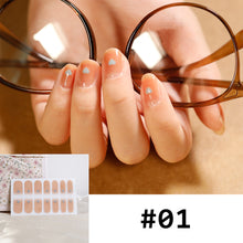 Load image into Gallery viewer, 14pcs/Sheet Nail Stickers Full Cover Waterproof Tearable Nail Stickers Nail Art Supplies Manicure Accessories