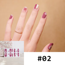 Load image into Gallery viewer, 14pcs/Sheet Nail Stickers Full Cover Waterproof Tearable Nail Stickers Nail Art Supplies Manicure Accessories