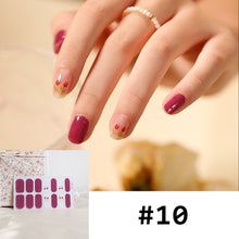 Load image into Gallery viewer, 14pcs/Sheet Nail Stickers Full Cover Waterproof Tearable Nail Stickers Nail Art Supplies Manicure Accessories