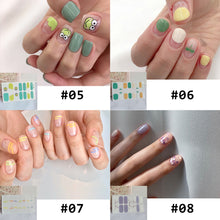 Load image into Gallery viewer, 14pcs/Sheet Full Cover Nail Stickers Daisy Polka Dot Nail Stickers Waterproof Tearable Nail Stickers Nail Art Supplies