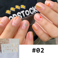 Load image into Gallery viewer, 14pcs/Sheet Full Cover Nail Stickers Daisy Polka Dot Nail Stickers Waterproof Tearable Nail Stickers Nail Art Supplies