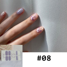 Load image into Gallery viewer, 14pcs/Sheet Full Cover Nail Stickers Daisy Polka Dot Nail Stickers Waterproof Tearable Nail Stickers Nail Art Supplies
