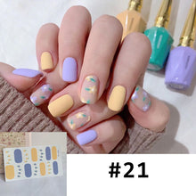 Load image into Gallery viewer, 14pcs/Sheet Full Cover Nail Stickers Daisy Polka Dot Nail Stickers Waterproof Tearable Nail Stickers Nail Art Supplies