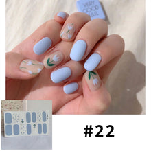 Load image into Gallery viewer, 14pcs/Sheet Full Cover Nail Stickers Daisy Polka Dot Nail Stickers Waterproof Tearable Nail Stickers Nail Art Supplies