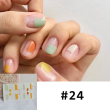 Load image into Gallery viewer, 14pcs/Sheet Full Cover Nail Stickers Daisy Polka Dot Nail Stickers Waterproof Tearable Nail Stickers Nail Art Supplies