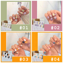 Load image into Gallery viewer, 14pcs/Sheet Cartoon Hand-painted Frosted Graffiti Nail Stickers Hit Color Nail Stickers Waterproof Tearable Nail Stickers Manicure Decoration
