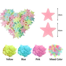 Load image into Gallery viewer, 40/70Pcs Luminous Star Wall Stickers Glow In The Dark Decal for Kids Baby Room Bedroom Christmas Home Decoration